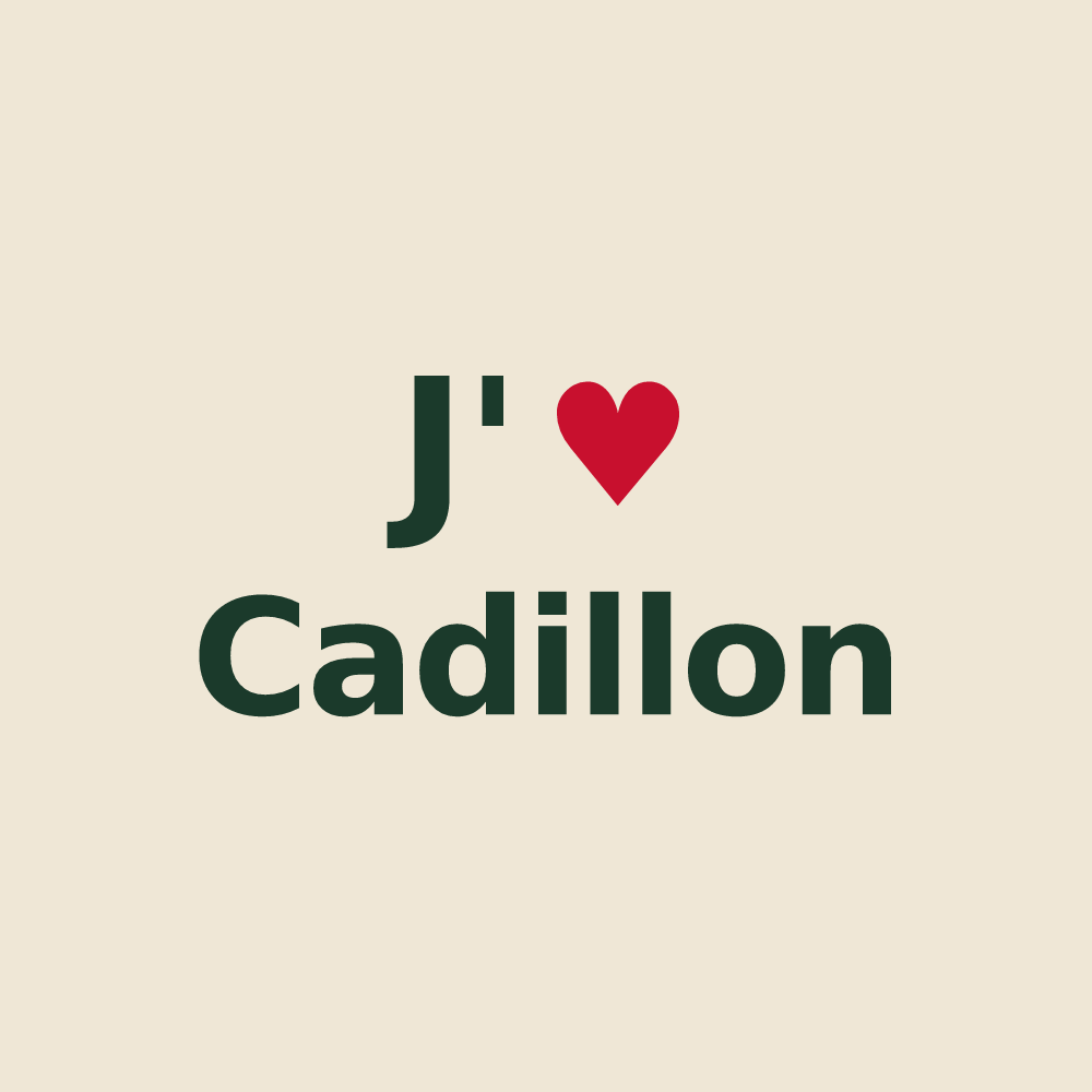 Tote bag personnalisé Cadillon — design J'aime Cadillon