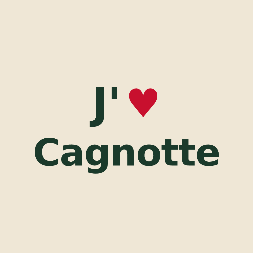 Tote bag personnalisé Cagnotte — design J'aime Cagnotte