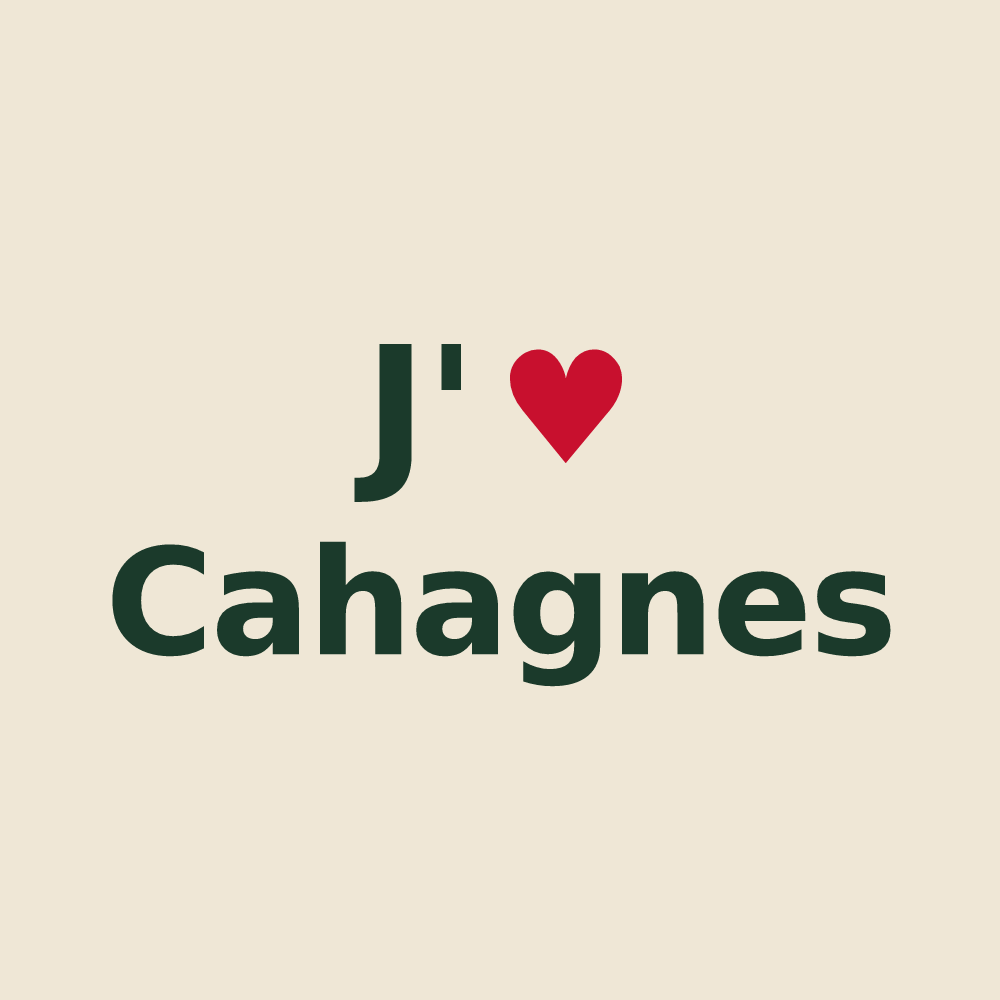 Tote bag personnalisé Cahagnes — design « J'aime Cahagnes » imprimé sur le tote bag