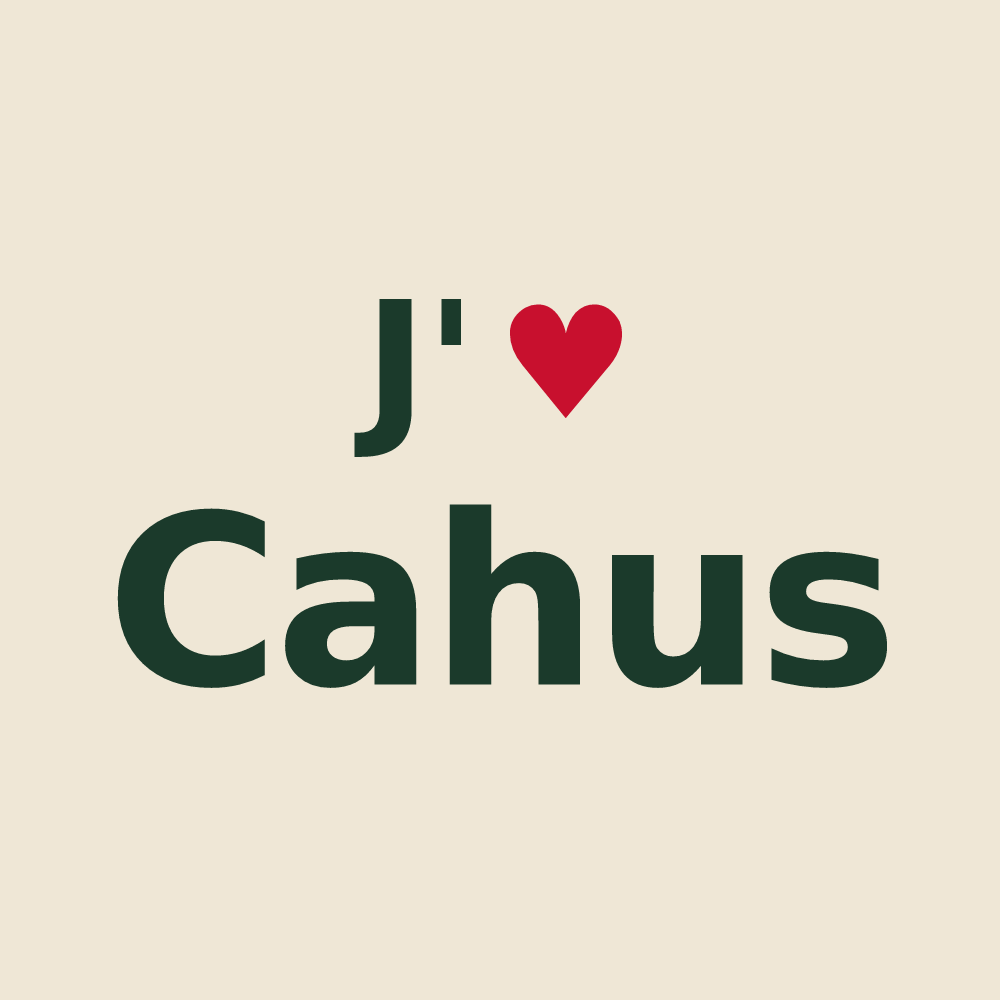 Tote bag personnalisé Cahus — design J'aime Cahus