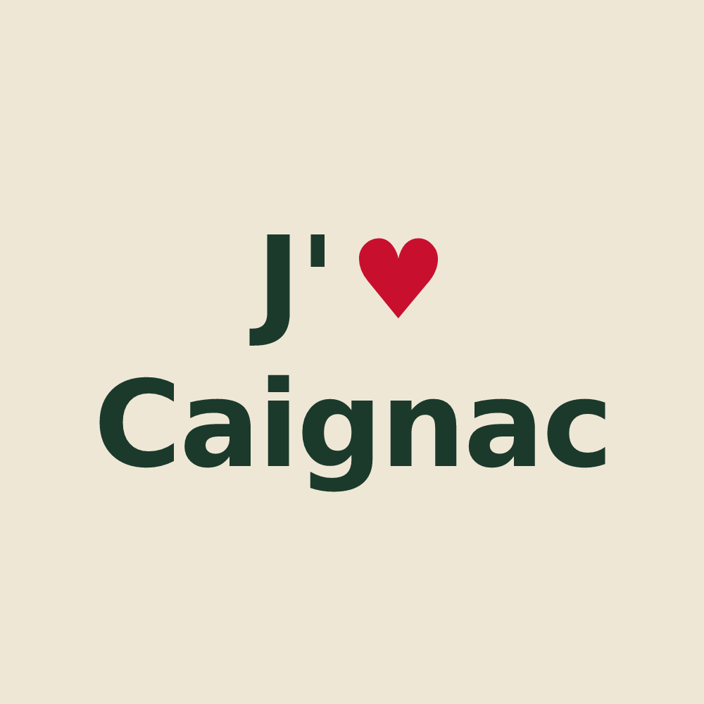 Tote bag personnalisé Caignac — design J'aime Caignac