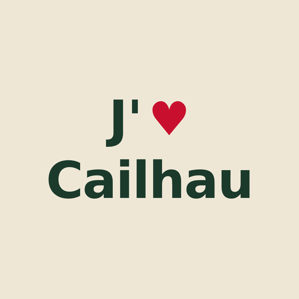 Tote bag personnalisé Cailhau — design J'aime Cailhau