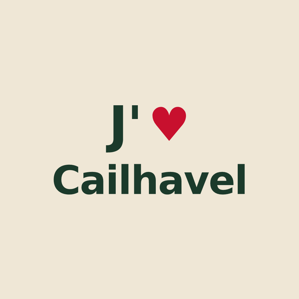 Tote bag personnalisé Cailhavel — design J'aime Cailhavel