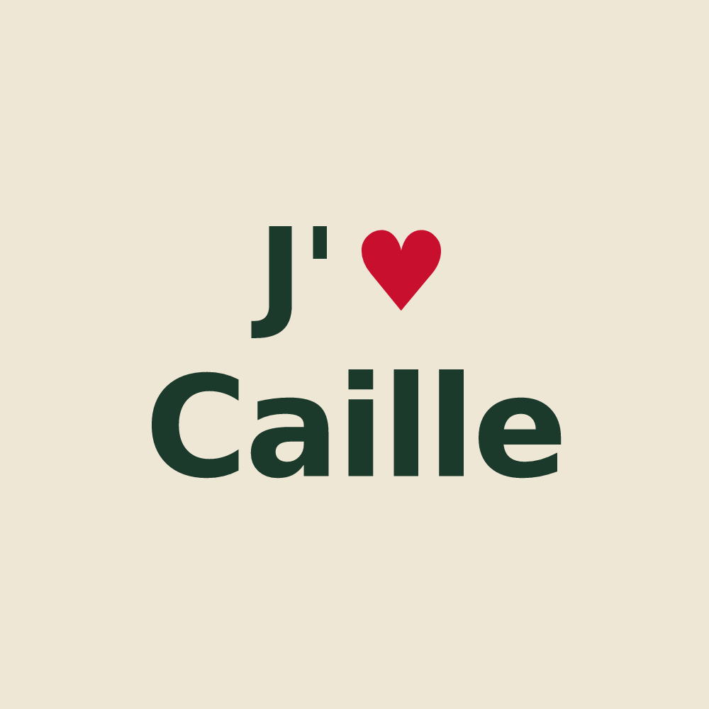 Tote bag personnalisé Caille — design J'aime Caille