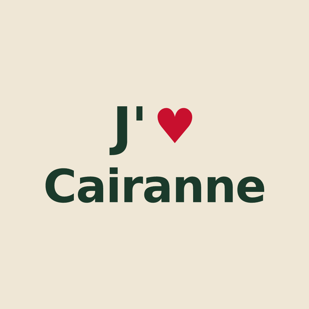 Tote bag personnalisé Cairanne — design J'aime Cairanne