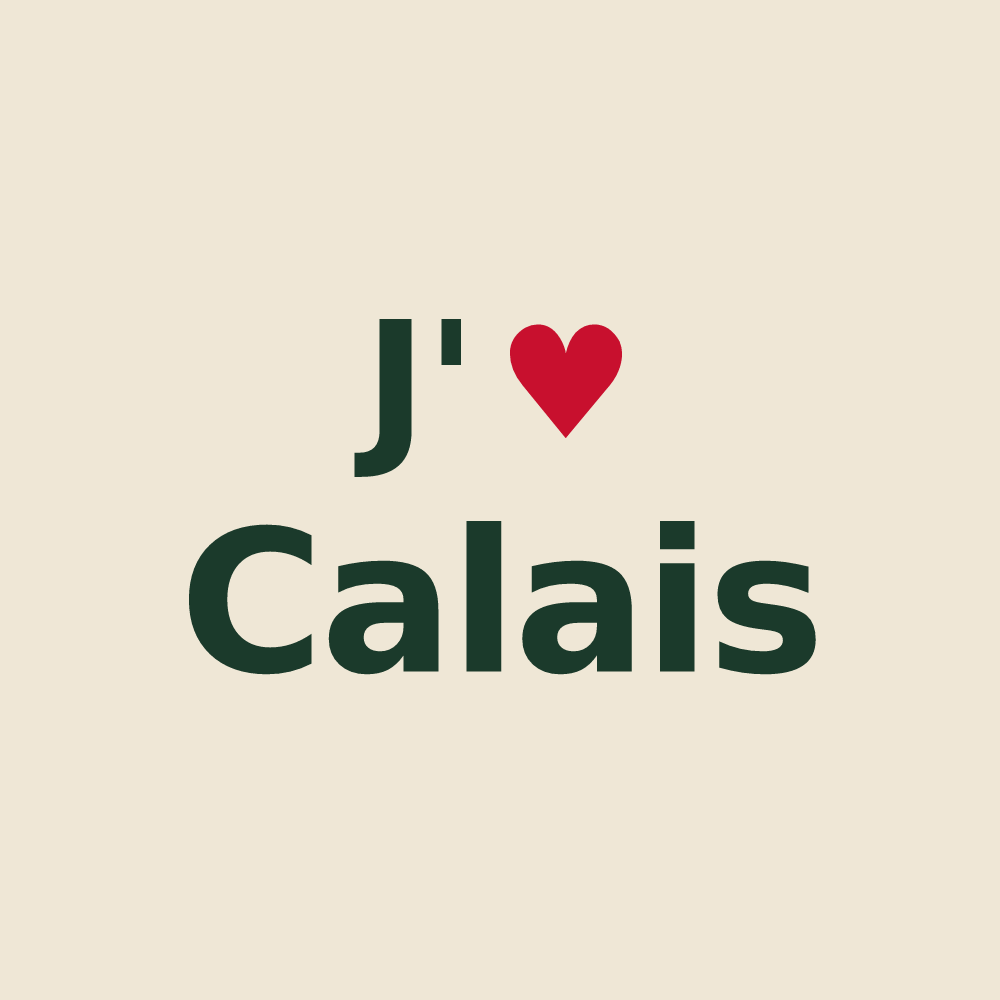 Tote bag personnalisé Calais — design J'aime Calais
