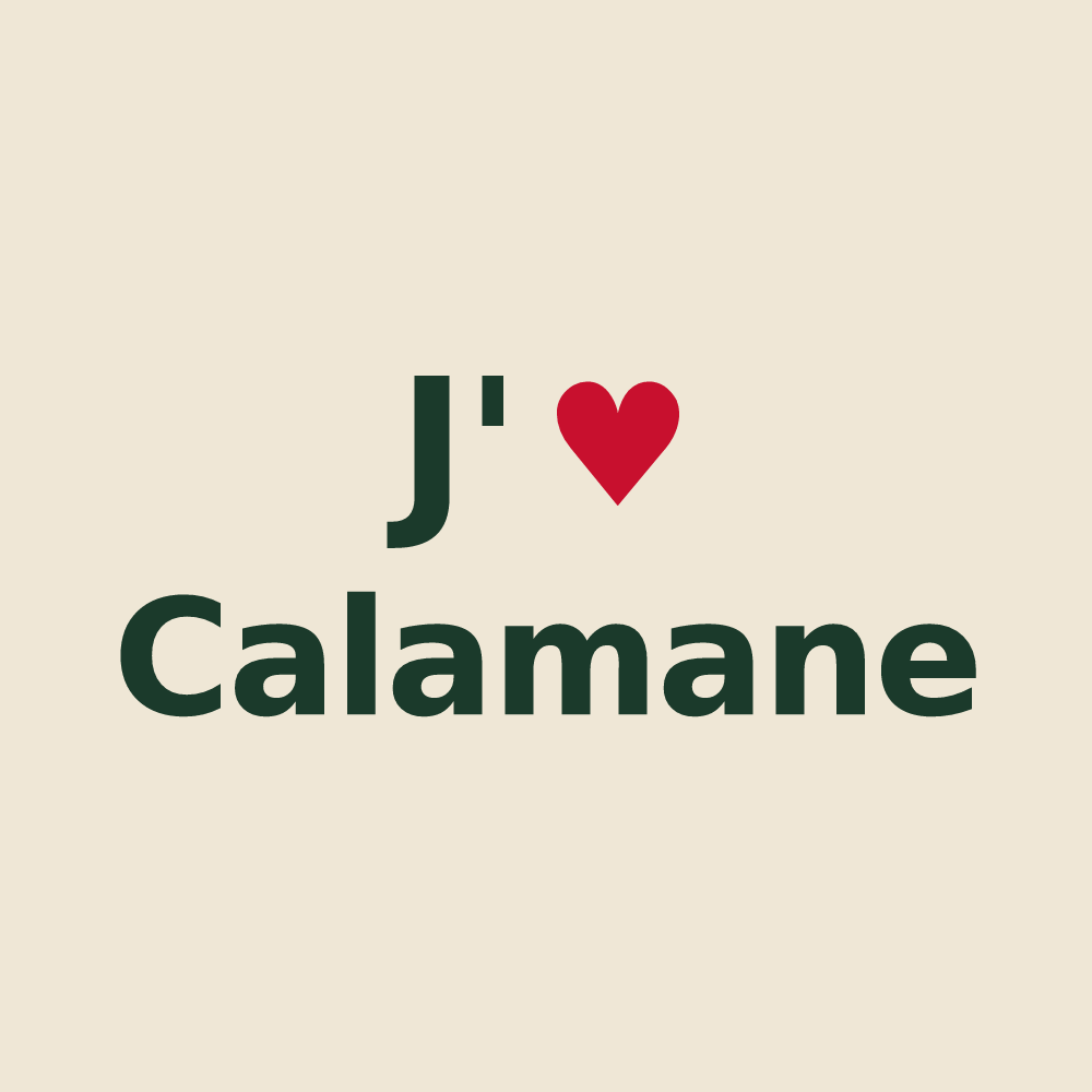 Tote bag personnalisé Calamane — design J'aime Calamane