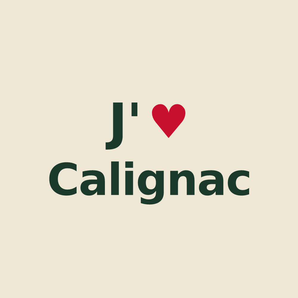 Tote bag personnalisé Calignac — design J'aime Calignac