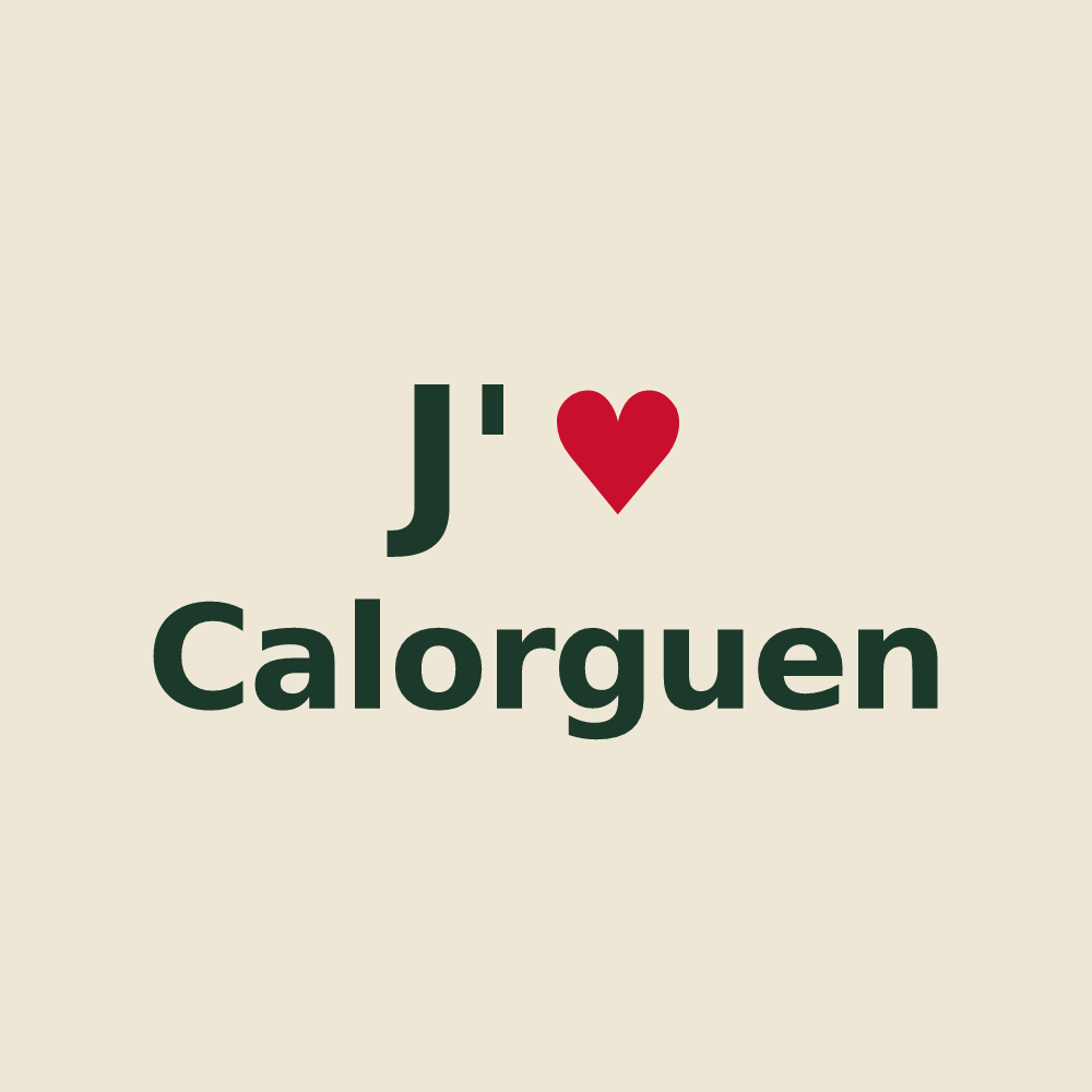 Tote bag personnalisé Calorguen — design « J'aime Calorguen » imprimé sur le tote bag