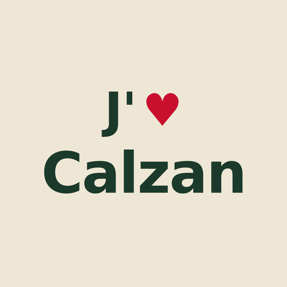 Tote bag personnalisé Calzan — design J'aime Calzan