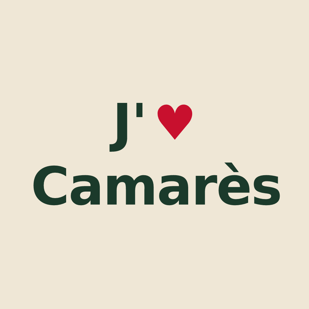 Tote bag personnalisé Camarès — design J'aime Camarès