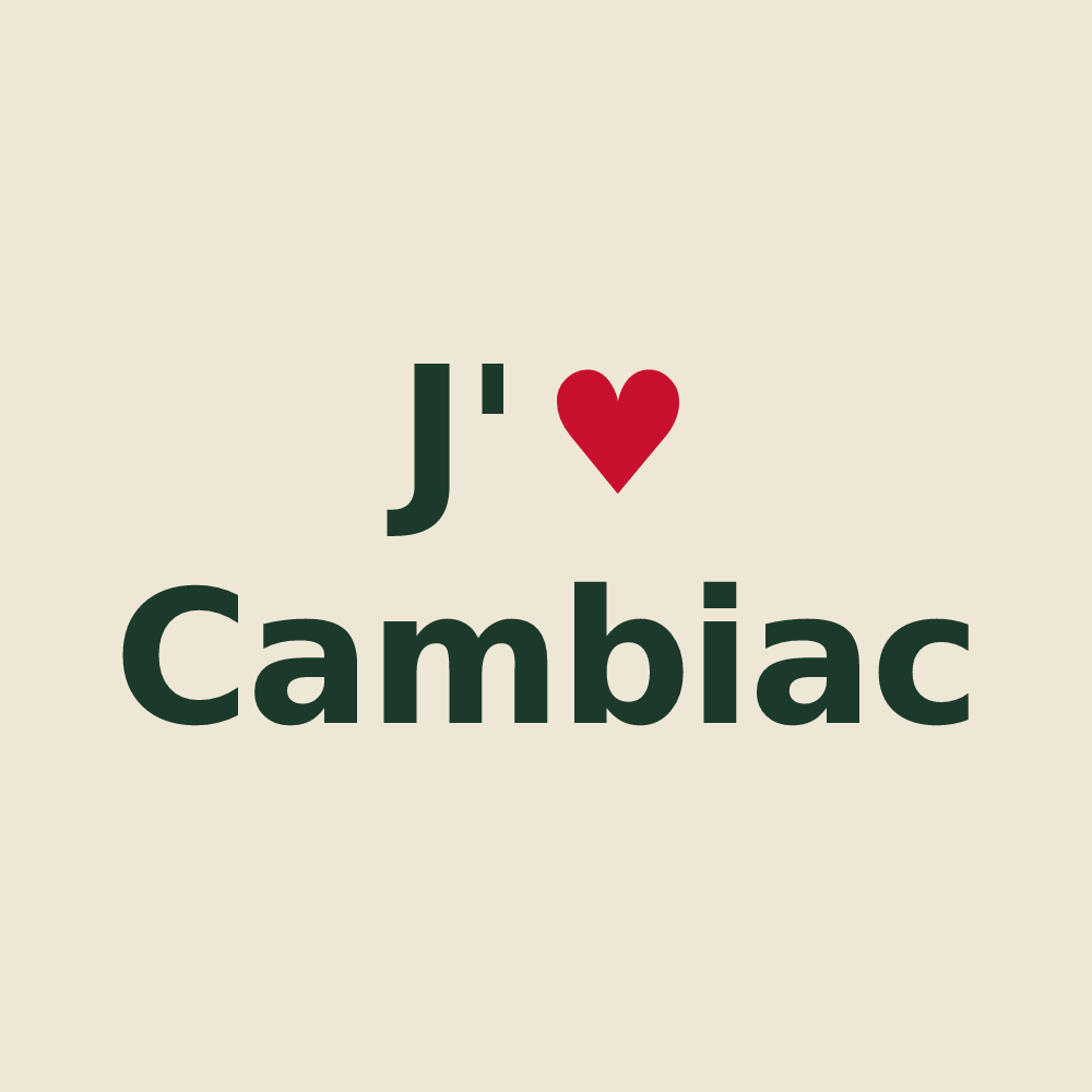 Tote bag personnalisé Cambiac — design J'aime Cambiac