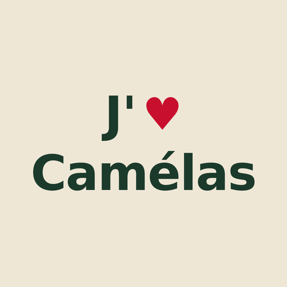 Tote bag personnalisé Camélas — design J'aime Camélas