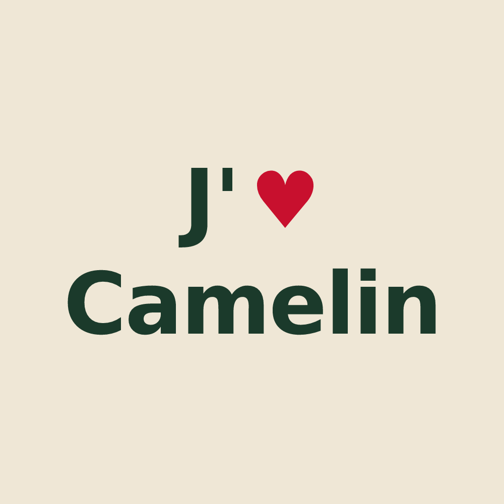 Tote bag personnalisé Camelin — design J'aime Camelin