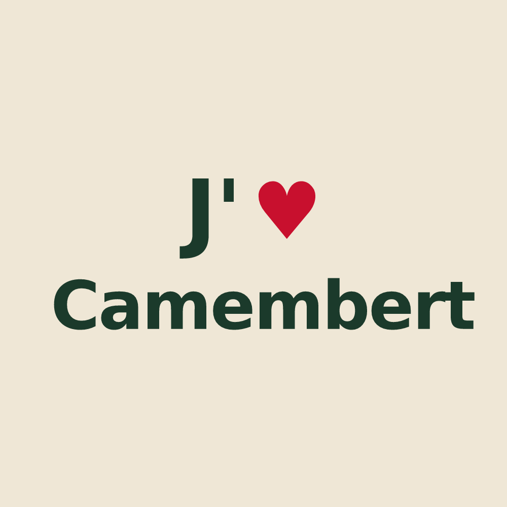 Tote bag personnalisé Camembert — design J'aime Camembert