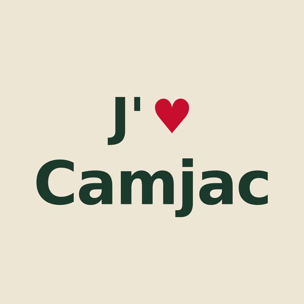 Tote bag personnalisé Camjac — design J'aime Camjac