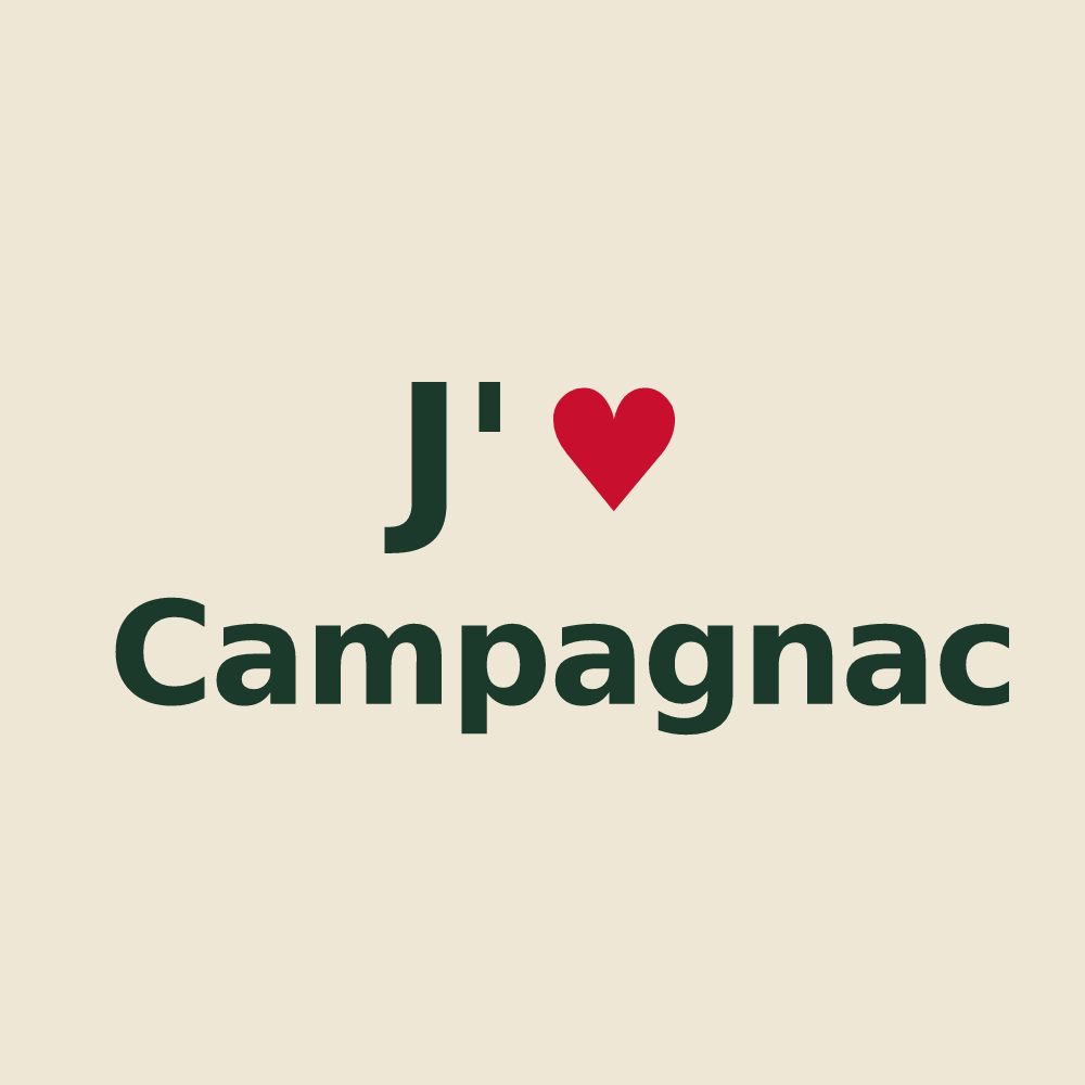Tote bag personnalisé Campagnac — design J'aime Campagnac