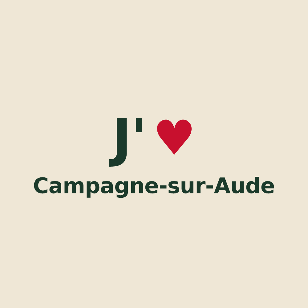 Tote bag personnalisé Campagne-sur-Aude — design J'aime Campagne-sur-Aude