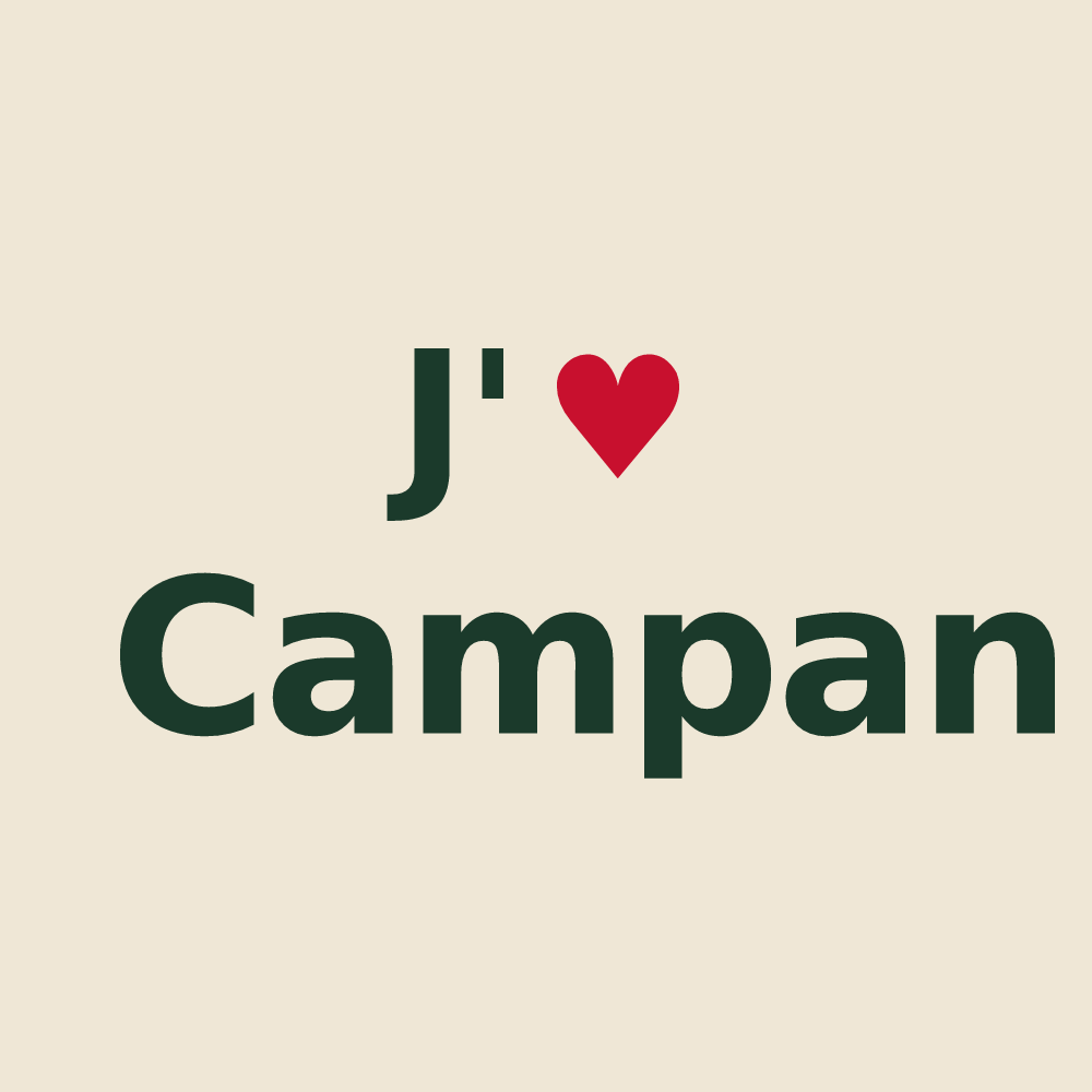 Tote bag personnalisé Campan — design J'aime Campan