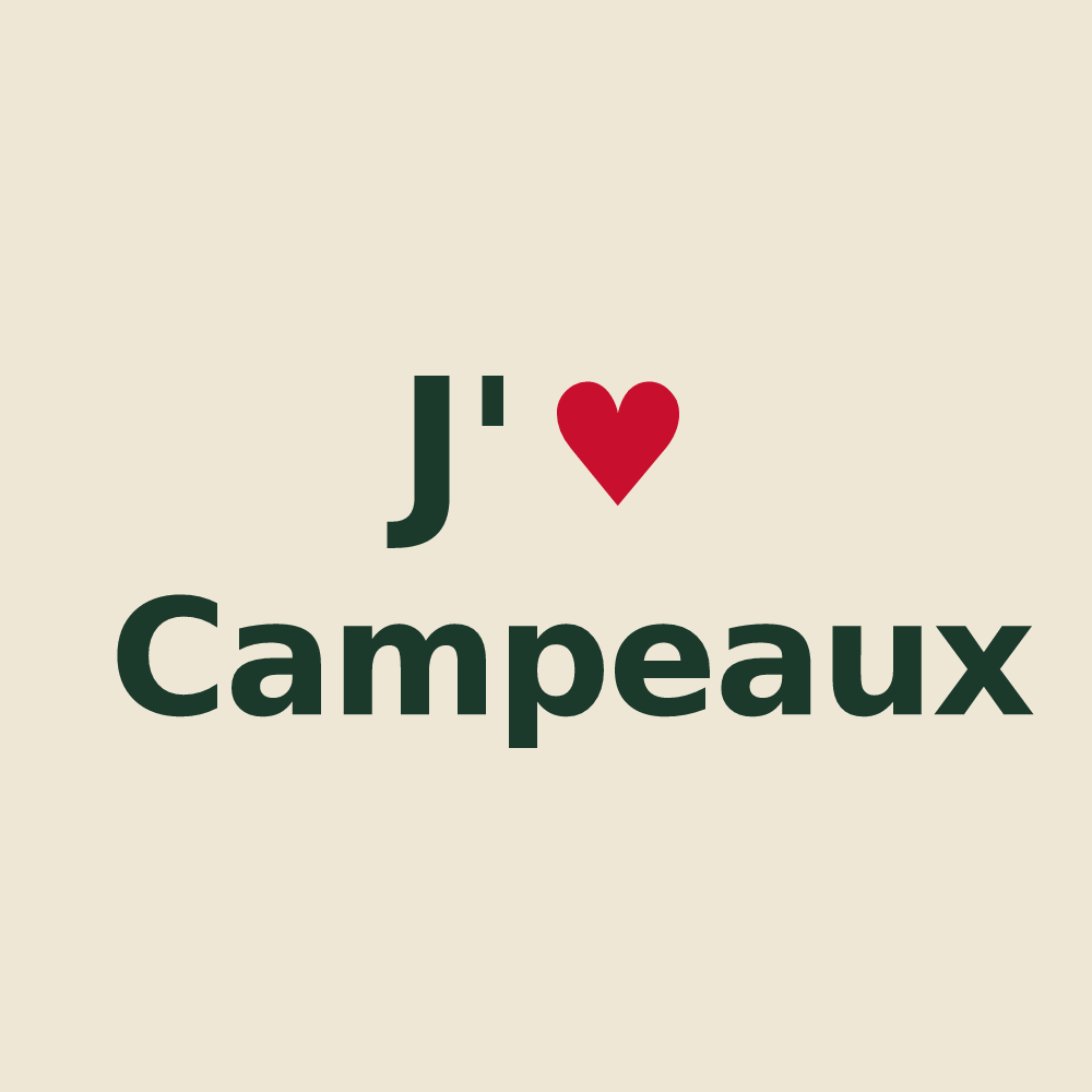 Tote bag personnalisé Campeaux — design J'aime Campeaux