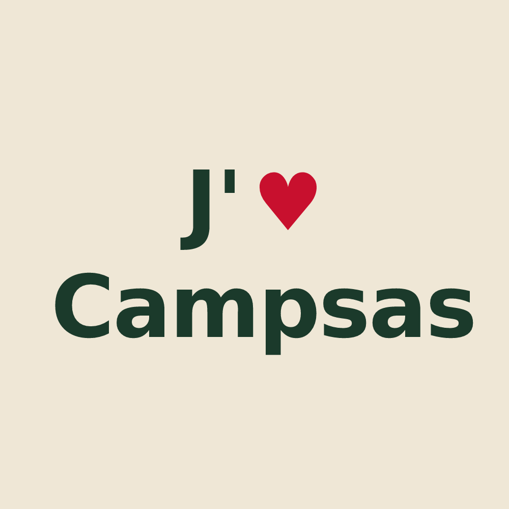 Tote bag personnalisé Campsas — design J'aime Campsas
