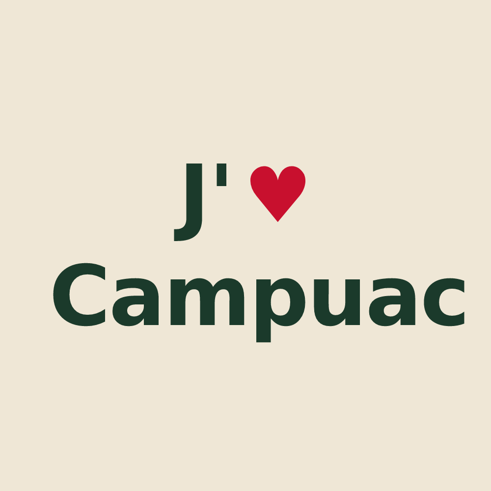 Tote bag personnalisé Campuac — design J'aime Campuac