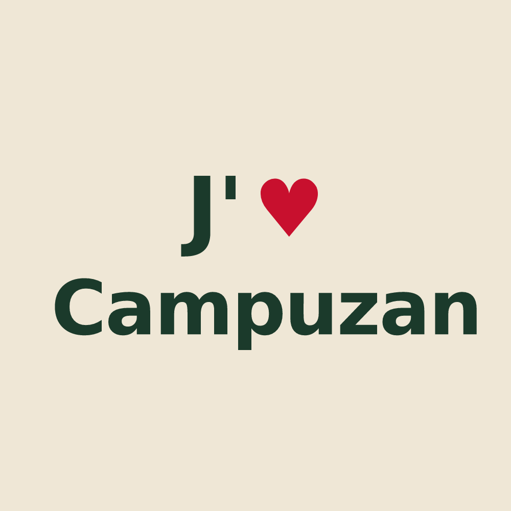 Tote bag personnalisé Campuzan — design J'aime Campuzan
