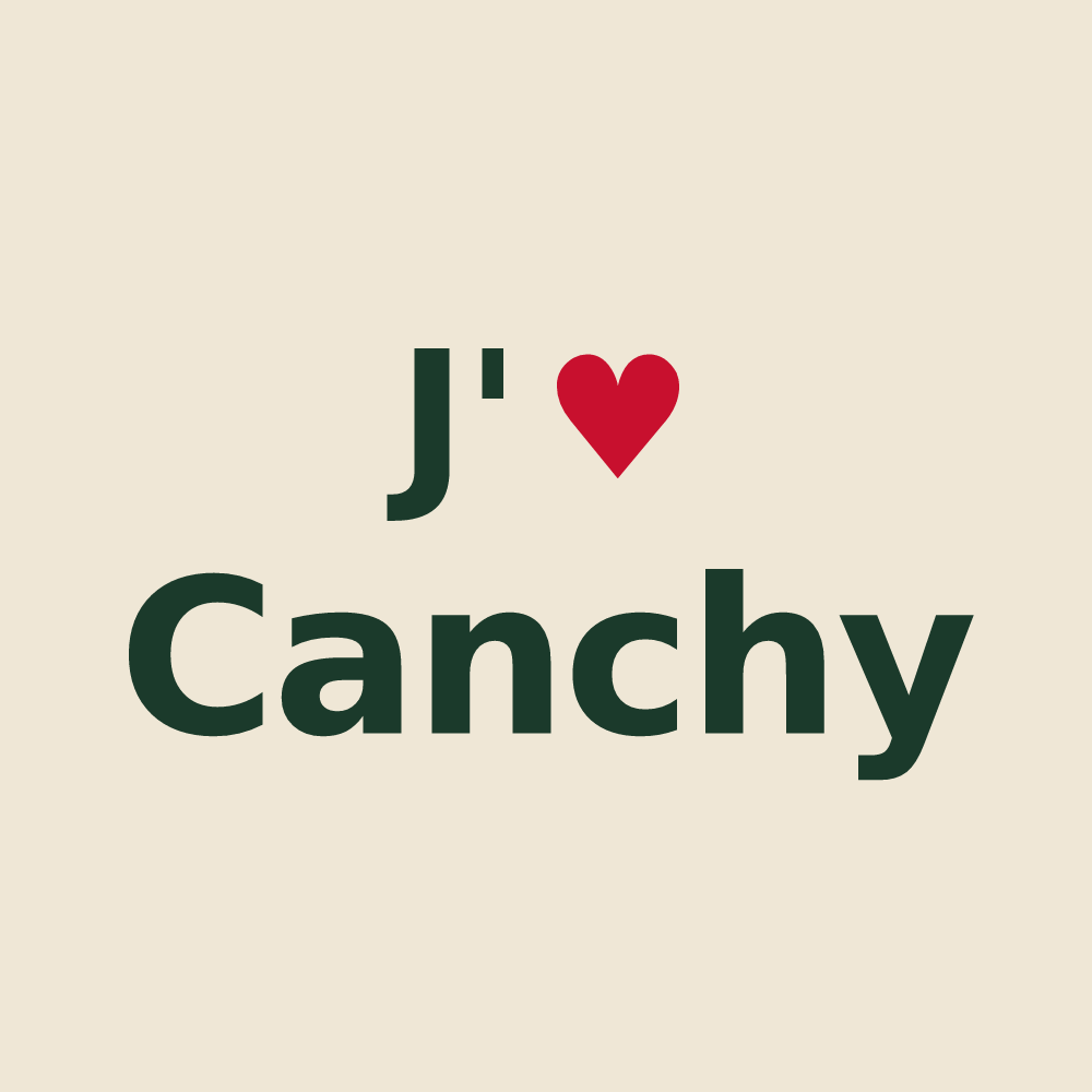 Tote bag personnalisé Canchy — design « J'aime Canchy » imprimé sur le tote bag