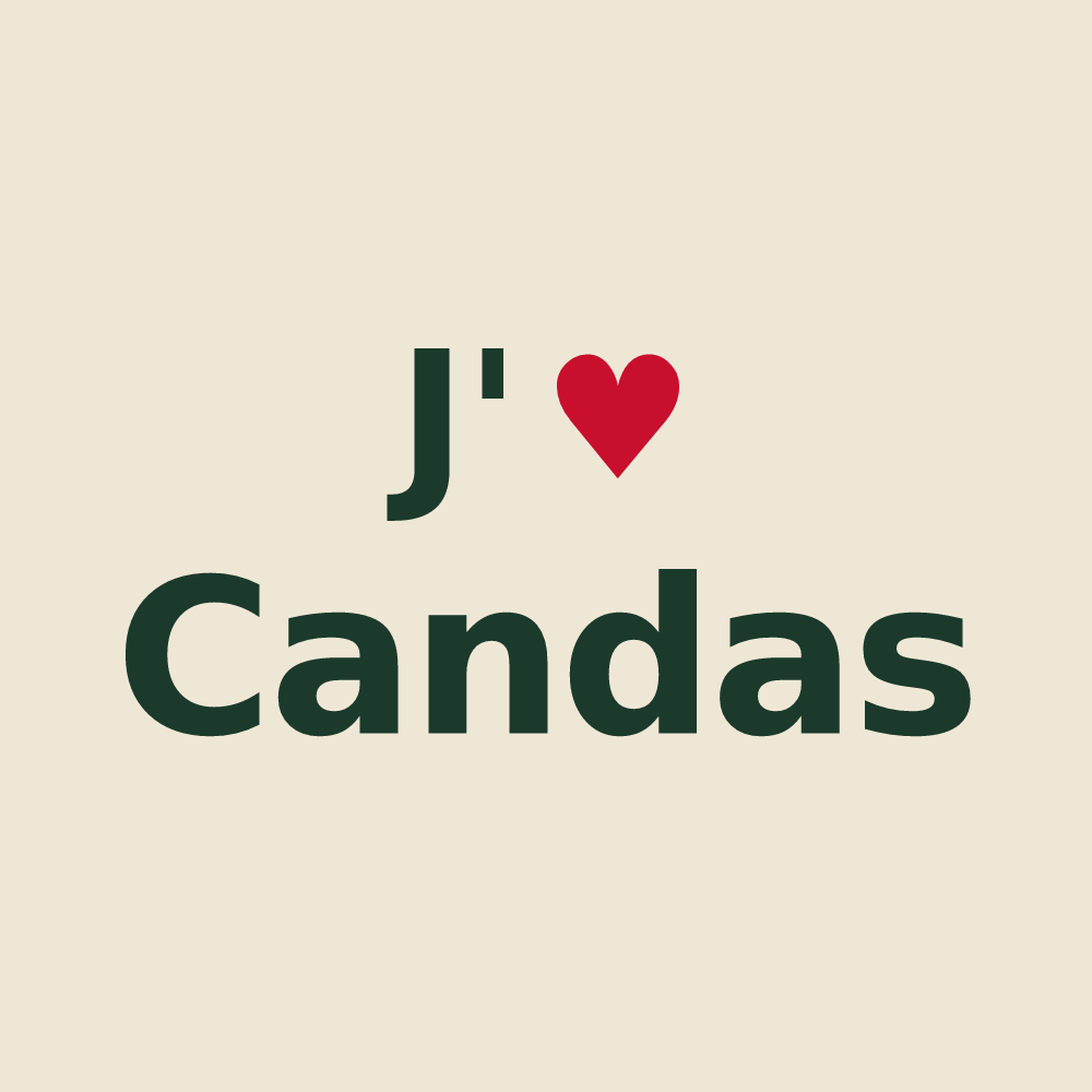 Tote bag personnalisé Candas — design J'aime Candas