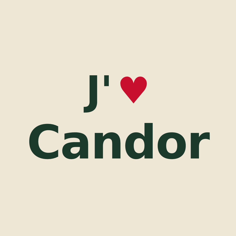 Tote bag personnalisé Candor — design J'aime Candor