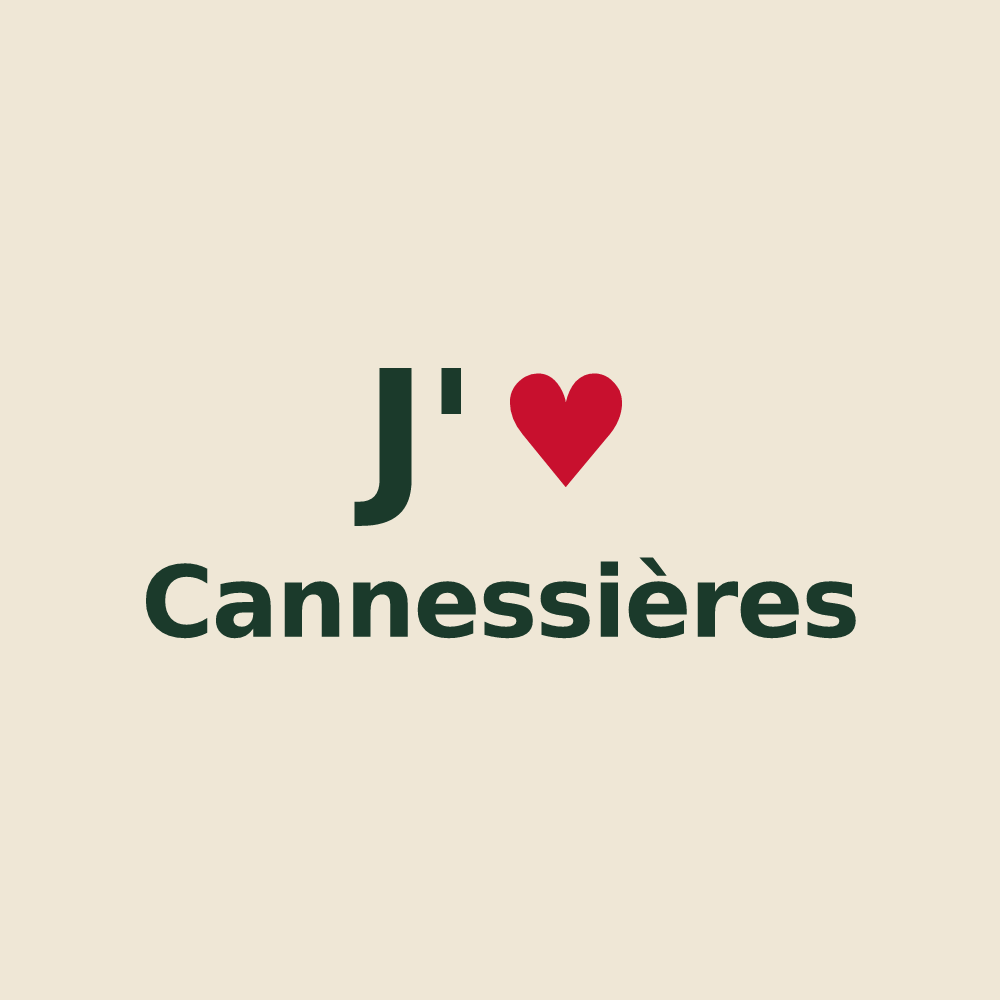 Tote bag personnalisé Cannessières — design « J'aime Cannessières » imprimé sur le tote bag