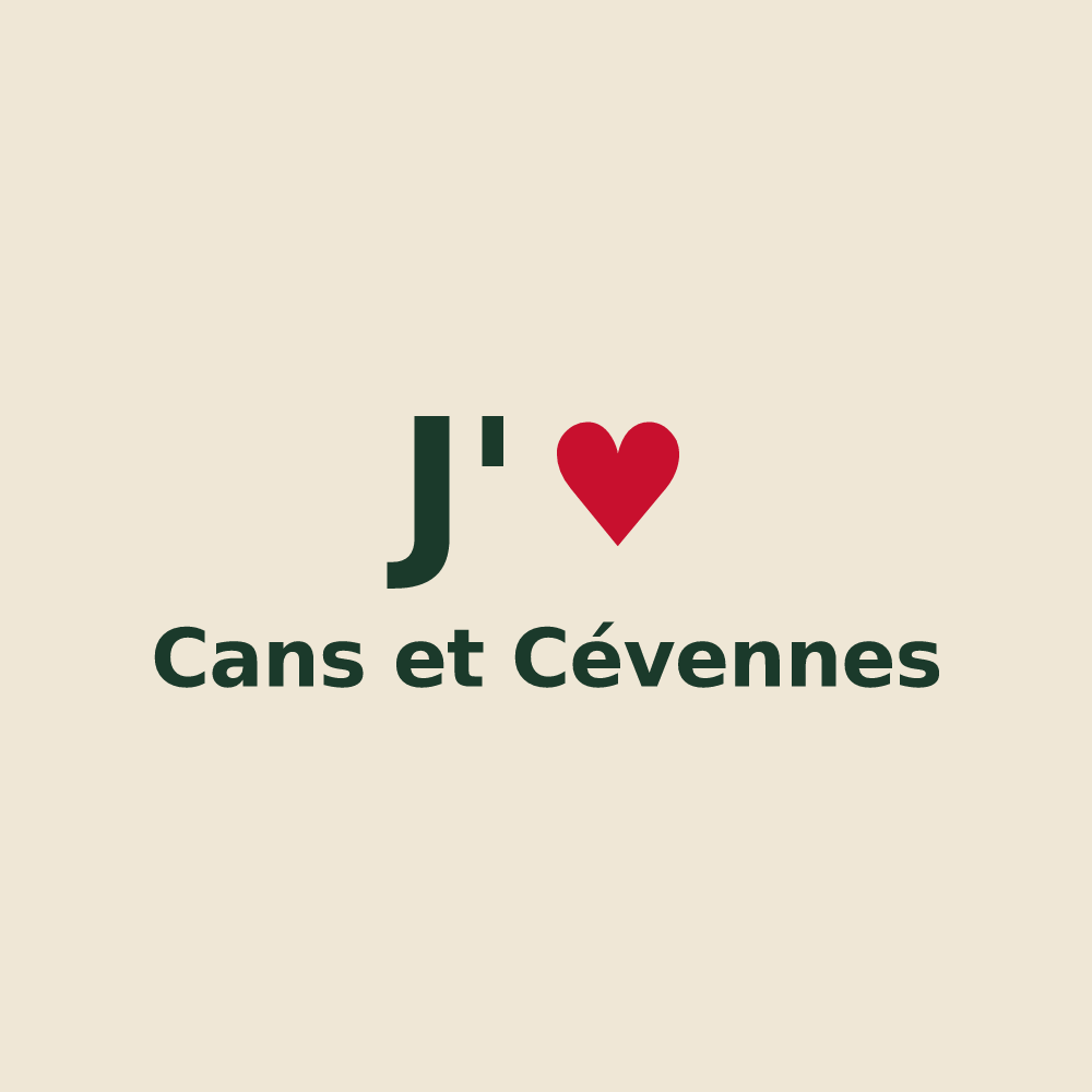 Tote bag personnalisé Cans et Cévennes — design J'aime Cans et Cévennes