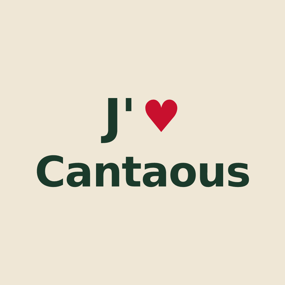 Tote bag personnalisé Cantaous — design J'aime Cantaous