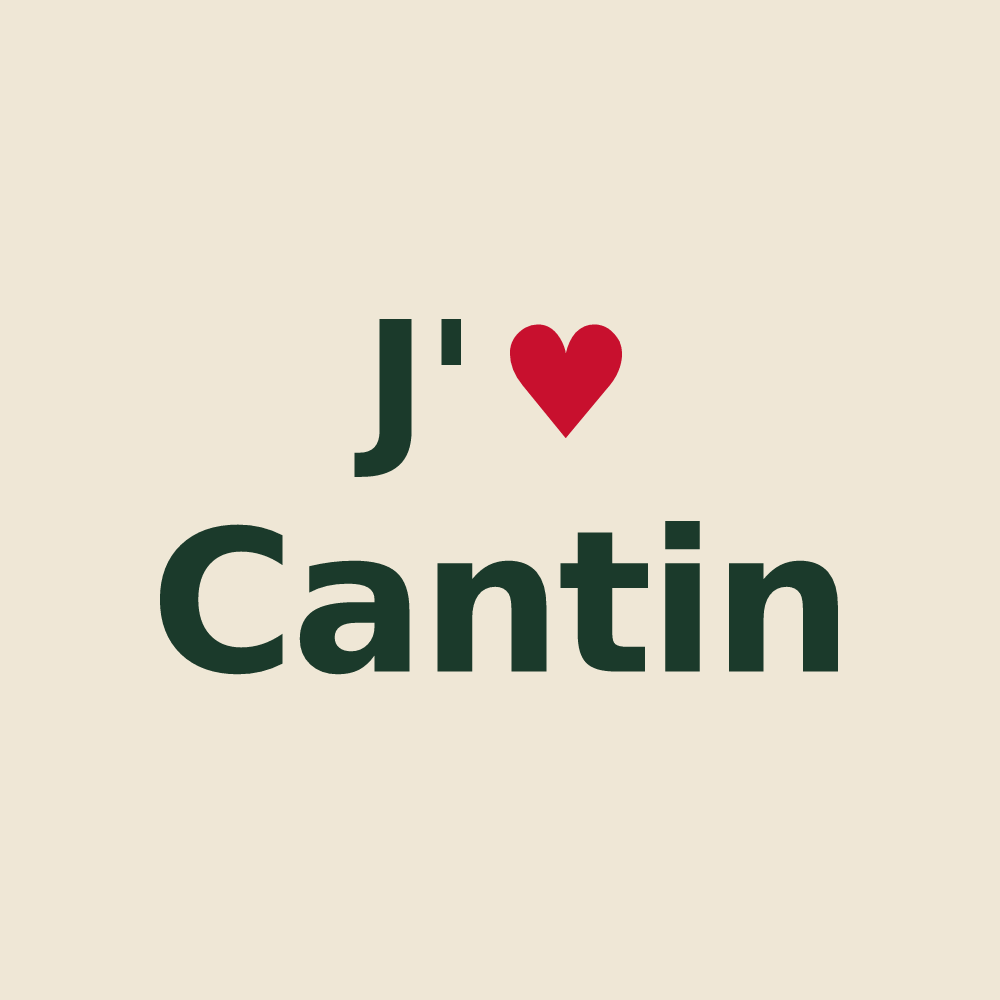 Tote bag personnalisé Cantin — design J'aime Cantin