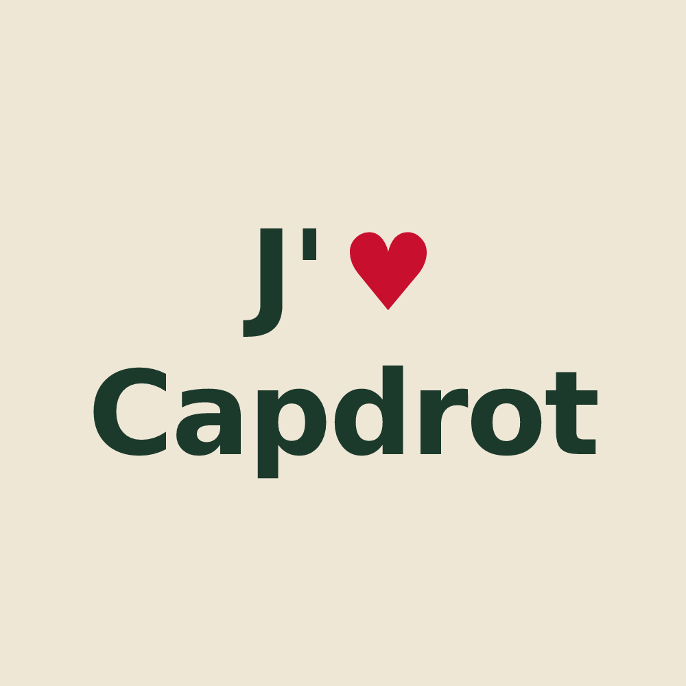 Tote bag personnalisé Capdrot — design J'aime Capdrot