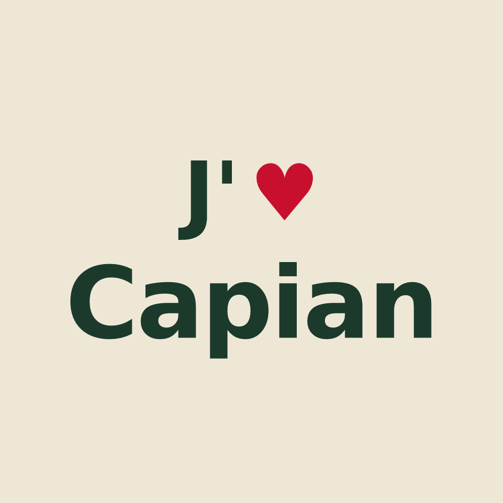 Tote bag personnalisé Capian — design J'aime Capian