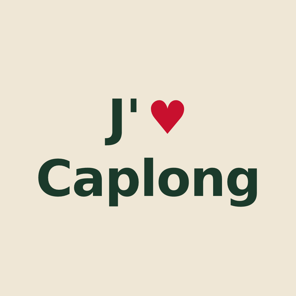 Tote bag personnalisé Caplong — design J'aime Caplong