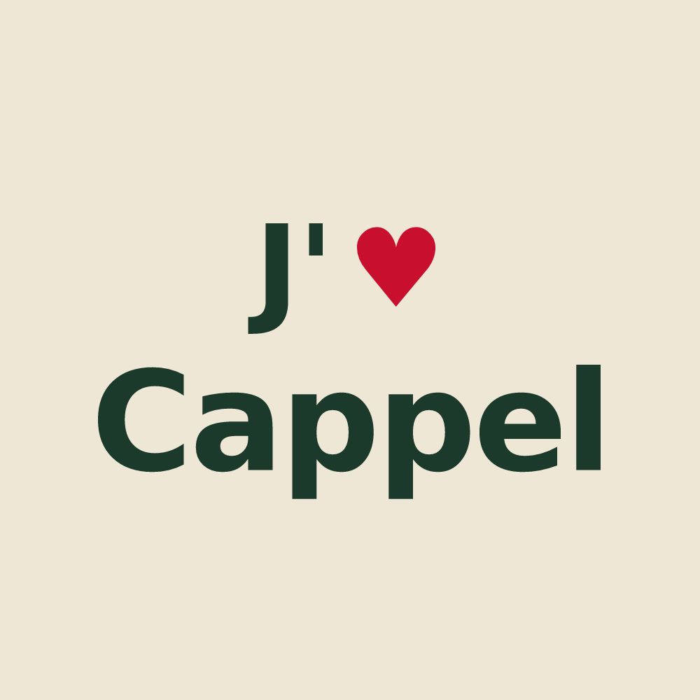 Tote bag personnalisé Cappel — design « J'aime Cappel » imprimé sur le tote bag