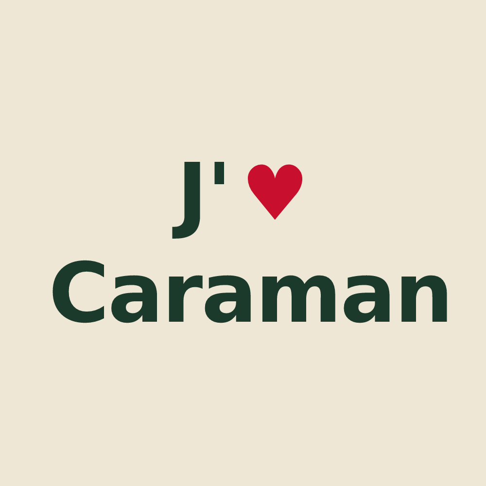 Tote bag personnalisé Caraman — design J'aime Caraman
