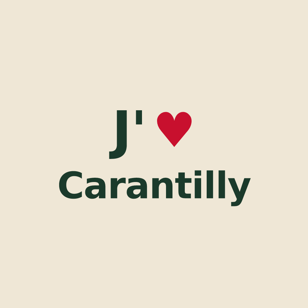 Tote bag personnalisé Carantilly — design J'aime Carantilly