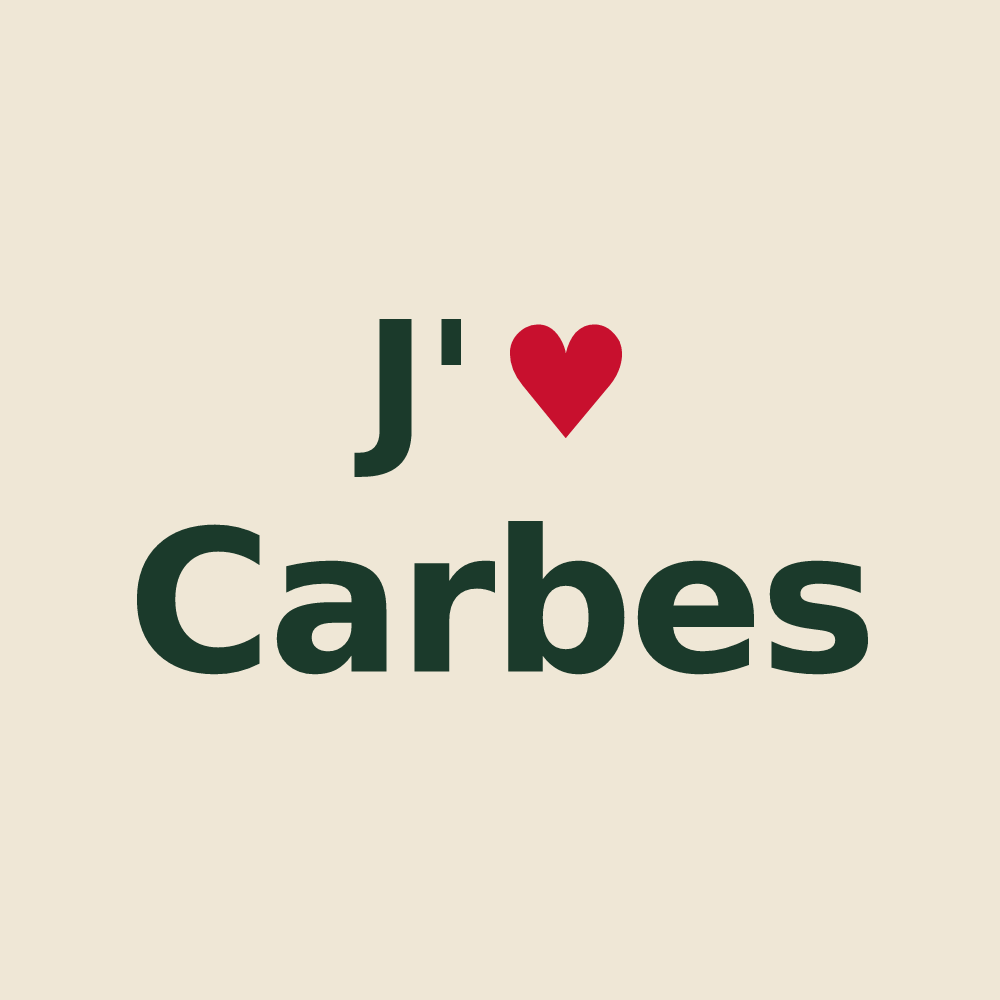 Tote bag personnalisé Carbes — design J'aime Carbes