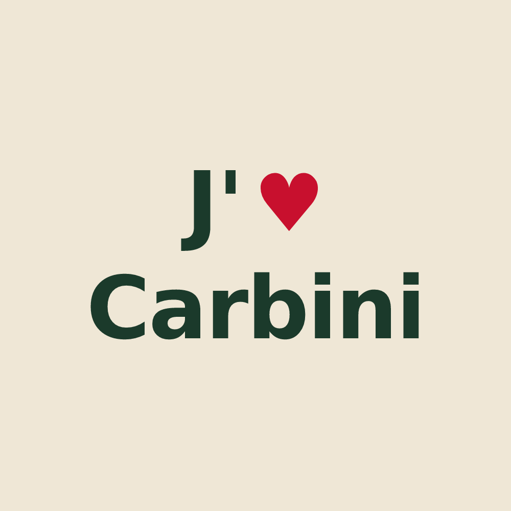 Tote bag personnalisé Carbini — design J'aime Carbini