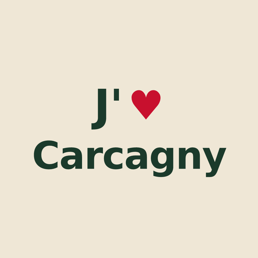 Tote bag personnalisé Carcagny — design J'aime Carcagny