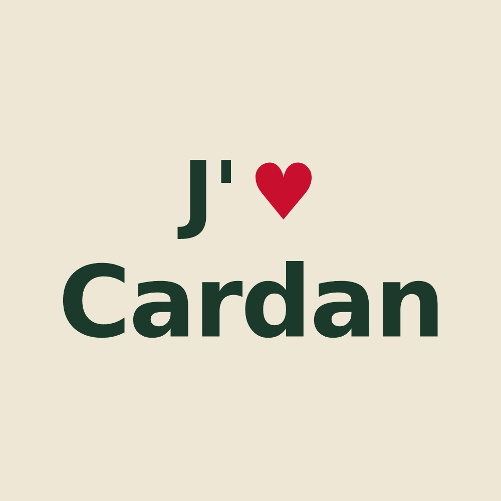 Tote bag personnalisé Cardan — design J'aime Cardan