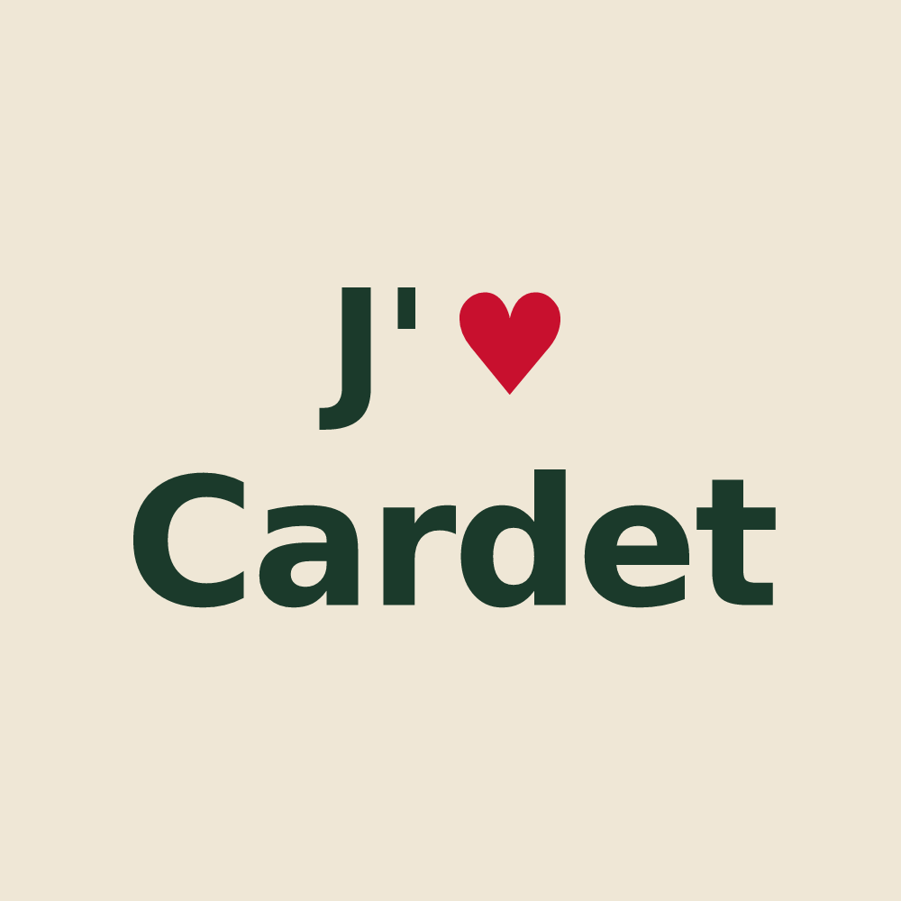 Tote bag personnalisé Cardet — design J'aime Cardet