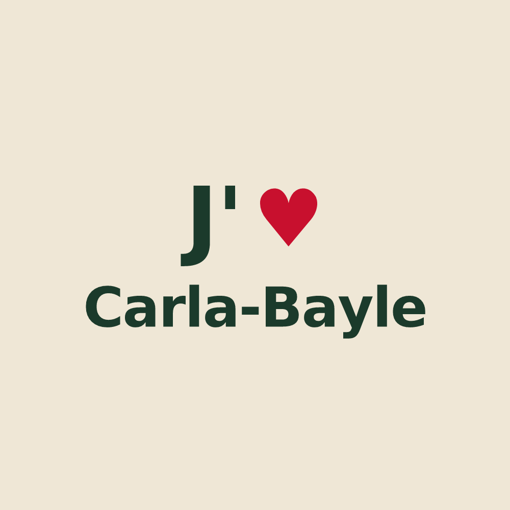 Tote bag personnalisé Carla-Bayle — design J'aime Carla-Bayle