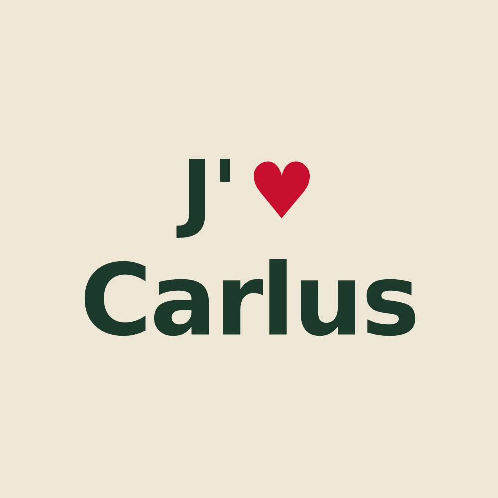 Tote bag personnalisé Carlus — design J'aime Carlus