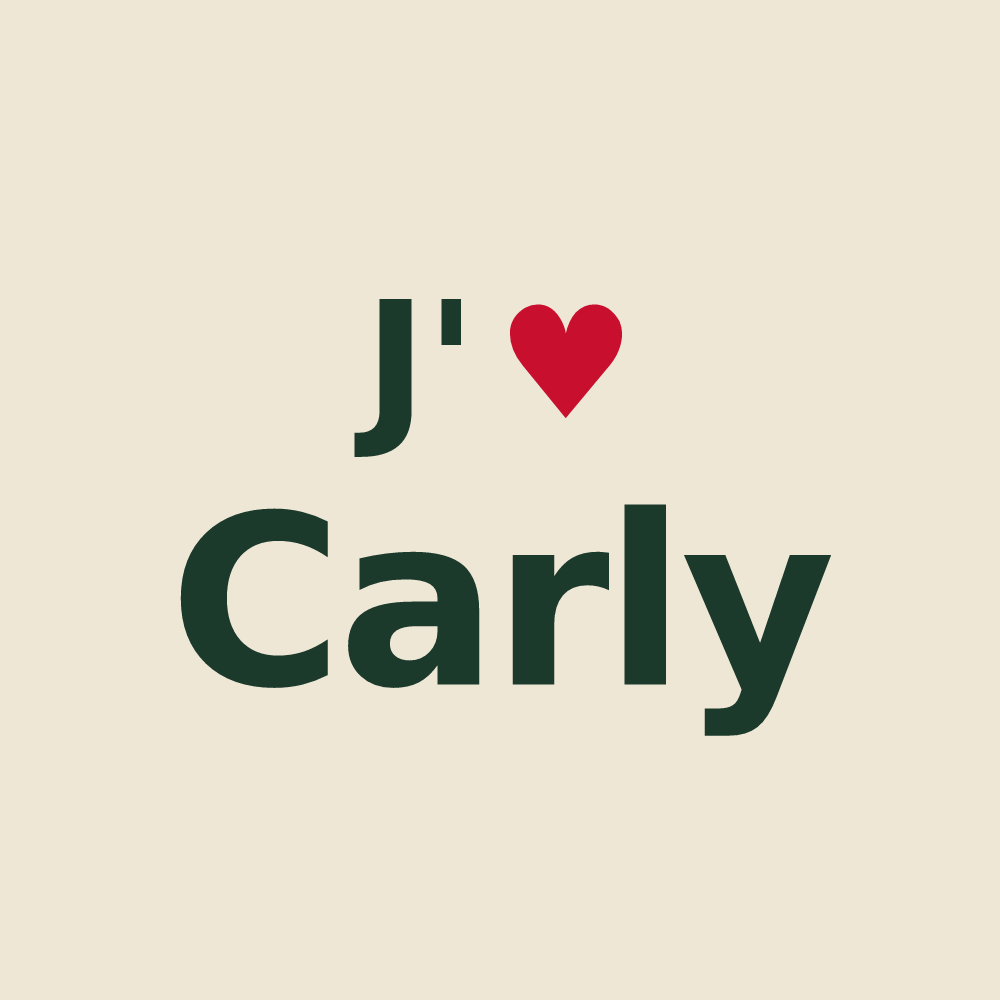 Tote bag personnalisé Carly — design J'aime Carly