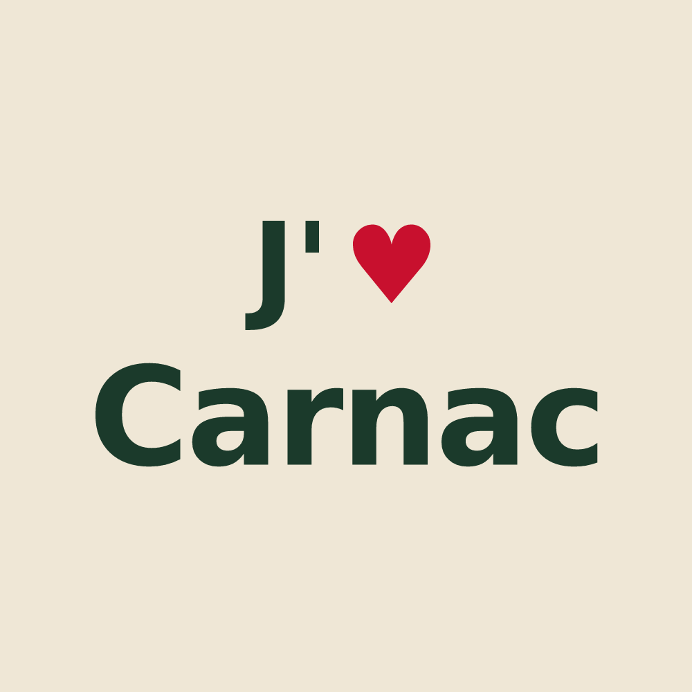 Tote bag personnalisé Carnac — design J'aime Carnac