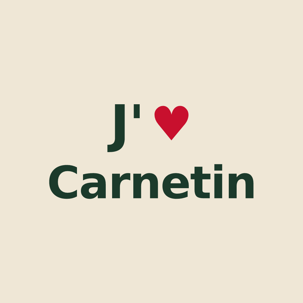 Tote bag personnalisé Carnetin — design J'aime Carnetin